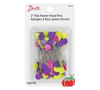 Prym Consumer USA Dritz Flat Flower 2 Inch Assorted Sewing Pins 100 Count