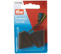 Prym Cord Ends/Cord Stops/Knot Covers, Leather, Brown, 25 mm, 2-Piece