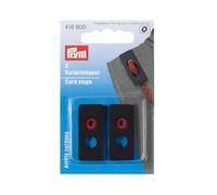 Prym Cord Stops 2-Hole Rectangular, Black, 9.3 x 5.7 x 0.7 cm