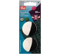 Prym PRYM_323164-1 Cover Buttons Brass Silver col 38 mm Without Tool