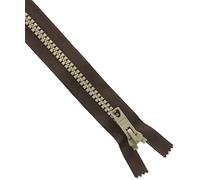 Prym Dark Brown Beige Chunky Teeth Bicolour Open-End 60cm Zip Fastener S12 (1pc), Multi-Colour, 34 x 5 x 1 cm