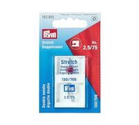 Prym Double Sewing Machine Needles Sys. 130/705 Stretch 75/2.5, Silver