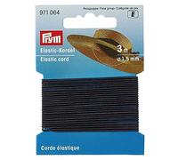 Prym Elastic Cord Over-Braided 1.5mm Polyester Blend 3m Black