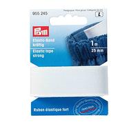Prym Elastic Tape, Strong, 25mm, White, 1m