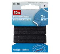 Prym Elastic Trimming Tape, 86% PA 14% EL, Black, 15 mm