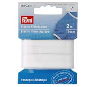 Prym Elastic Trimming Tape, 86% polyamide, 14% elastane, White, 15 mm