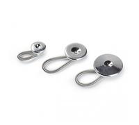 Prym Flexi Buttons with Loop, Silver, One Size