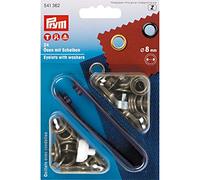 Prym Antique Brass-coloured 8mm Eyelets + Washers (24pc), Metal, 14 x 9.5 x 2.5 cm
