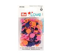 Prym Press Fasteners Love Round Snaps Orange Pink Purple - Pack of 30