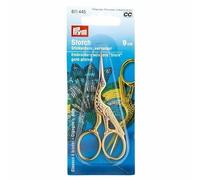 Prym Embroidery Scissors Stork – Gold Stainless Steel, 9 cm, Thin Pointed Edge