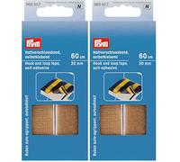 Prym Hook and Loop Tape self-Adhesive Beige, Polyamide: 100%, selbstklebend, 20 mm, 60 cm (Pack of 2)