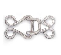 Prym Hooks and Eyes, Silver, Nr. 13, groß, silberfarbig, 6 Stück