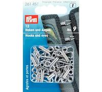 Prym Hooks and Eyes, Silver, One Size