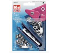Prym Jersey Press Fastener - Silver-Coloured Brass, 10mm Self-Locking Ring