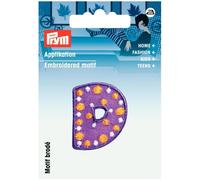 Prym Kids Letter Patch Motif Letter D - Lilac & Multicoloured - each