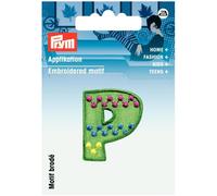 Prym Kids Letter Patch Motif Letter P - Green & Multicoloured - each