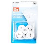 Prym Linen Buttons-Boil Mangle-Proof, for Overalls and Bedsheets, Metal, White, 15mm