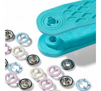 Prym Love Brass Press Stud Fastners Pink/lightblue/pearl 8mm