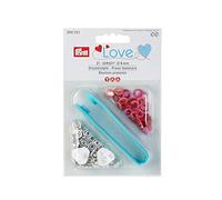 Prym Love Metal Ring Snaps Press Fasteners Red/Pink/Orange - per pack of 21