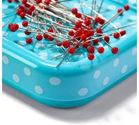 Prym Love, Magnetic Pin Cushion with Glass Headed Pins mint colour 8.5cm square