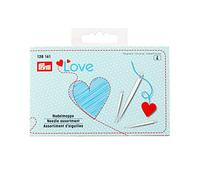 Prym Love Needle Assortment and Threader, Metal, Blue/Silver, 12.5 x 8 x 2 cm