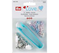 Prym Love Press Fasteners Jersey Brass 8 mm, Metal, Pink/Light Blue/Pearl, 14 x 9.3 x 2.5 cm