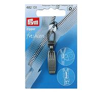 Prym Matrix Fashion Zipper Pullers, Metal Black Brushed