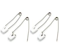 Prym Nappy Pins, Metal, White, 55 mm (4 pins) (Pack of 2)