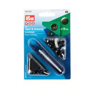 Prym Non-Sew Fasteners: Brass 15mm Black for Sport & Camping - 390200