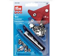 Prym Non-Sew Mini Press Fastener - 8mm Silver-Coloured Brass | 390 360