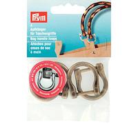 Prym Bag Handle Loops, Metal, Bronze, 18 mm, altmessing, 4 Stück