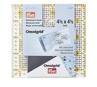 Prym Ruler, Transparent, Black, Yellow, 4,5 x 4,5 inch