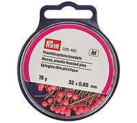 Prym Plastic-Headed Straight pins V2A 0.65 x 32 mm neon, Steel, Pink, one Size
