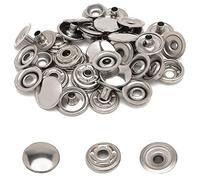 PRYM Press Studs, 15mm Stainless Steel Snap Fastener Non-Sewing Buttons for Clothing, Wallets, DIY Leathercrafts, Handbag, Clutches, Jackets, Repair Clothing, 10pcs