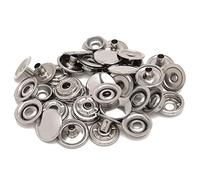 PRYM Press Studs, Non-Sewing 15mm Stainless Steel Snap Fastener Buttons for Clothing, Wallets, Clutches, DIY Leathercrafts, Handbag, Jackets, Repair Clothing, 20pcs