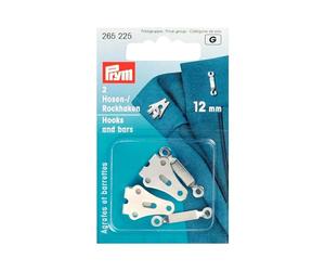Prym PRYM_265225-1 Trouser and Skirt Hooks/Bars Silver col 12 mm