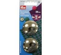 Prym PRYM_323164-1 Cover Buttons Brass Silver col 38 mm Without Tool