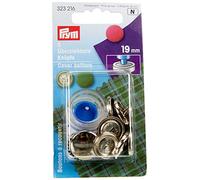 Prym PRYM_323216-1 Cover Buttons Brass col 19 mm, Silver/Black, 30