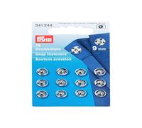 Prym PRYM_341244-1 Sew-On Snap Fasteners Brass Silver col 9 mm