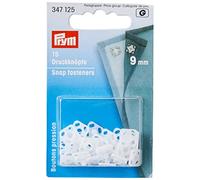 Prym Sew On Plastic Snap Fasteners White - per pack of 15