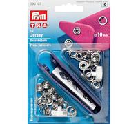 Prym PRYM_390107-1 Non-sew Press Fasteners Jersey Brass pronged Ring Silver col 10 mm