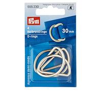 Prym PRYM_555230-1 30 mm D Rings, Silver