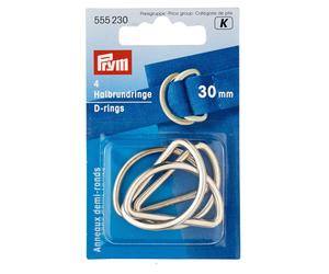 Prym PRYM_555230-1 30 mm D Rings, Silver
