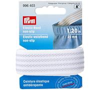 Prym PRYM_996403-1 Elastic Waistband, Non Slip, 25mm, White, 1, 2m
