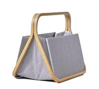 Prym - Prym Canvas and Bamboo (45x27x37cm) Anthracite Colour Design Fold and Store Basket - 1 Piece