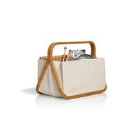 Prym - Prym Canvas and Bamboo (45x27x37cm) Natural Beige Colour Design Fold and Store Basket - 1 Piece