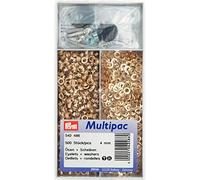 Prym Eyelets and Washers, Metal, Gold, 4 mm Innen Ø, goldfarbig, 500 Stück