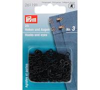 Prym - Prym No.3 Black Hooks and Eyes Steel - 1 Unit