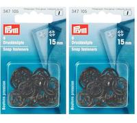 Prym - Prym Plastic Round Black (15mm) Sew-On Snap Fasteners - 1 Unit (Pack of 2)