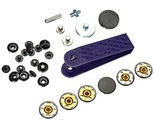 Prym - Prym Solid Design Black Anorak (20mm) Non-Sew Press Fasteners - 1 Count